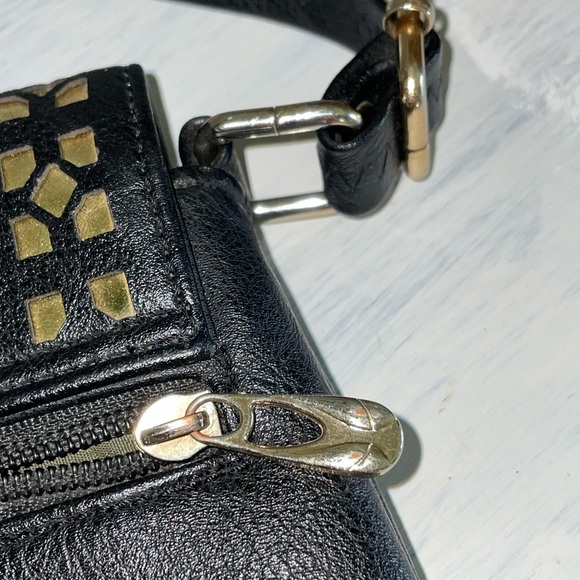 NYLS VINTAGE crossbody bag purse rare Black and Gold Women's Bag - Picture 6 of 10